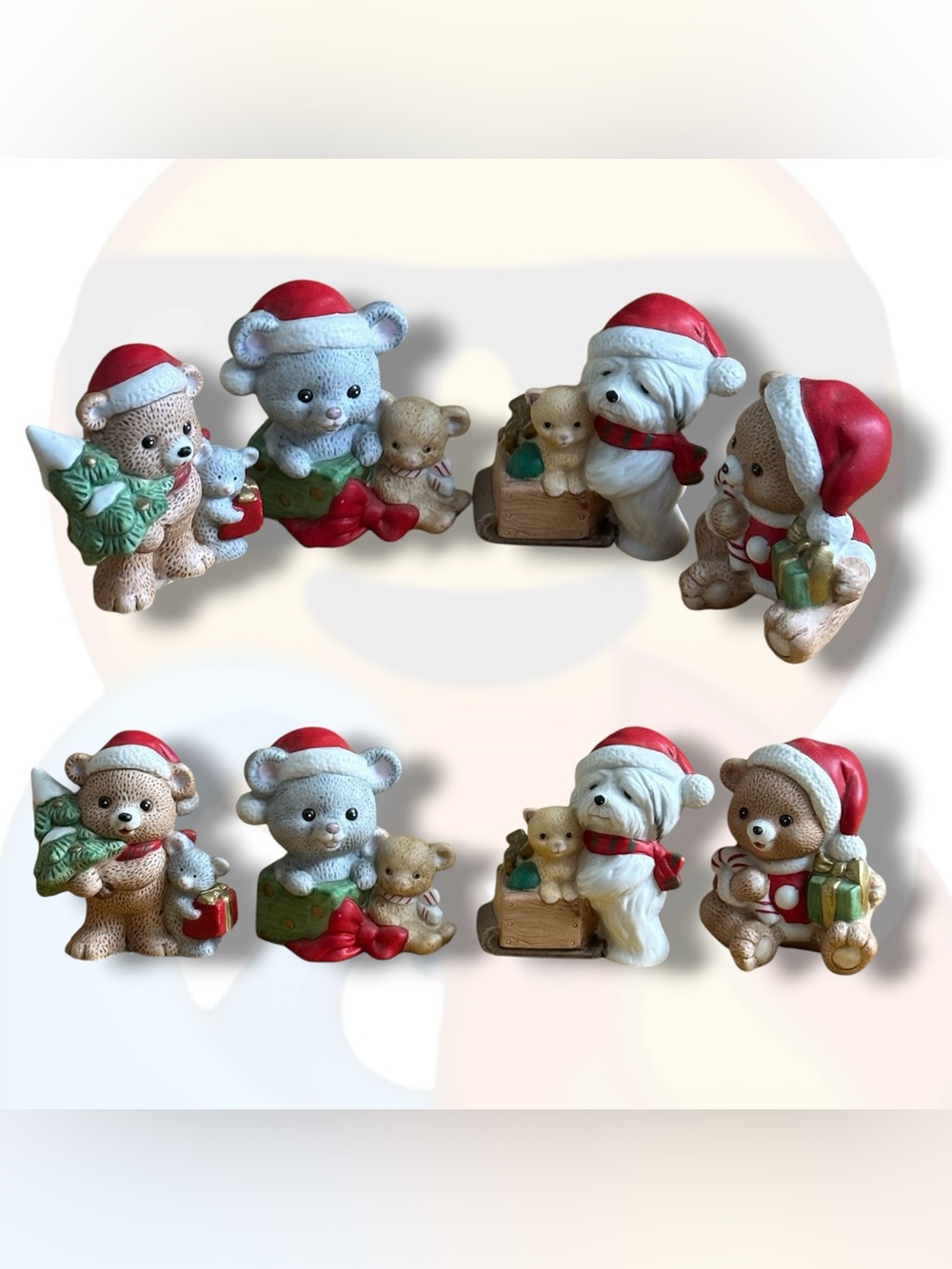Vintage Homco Christmas Figurines #5254 Set
